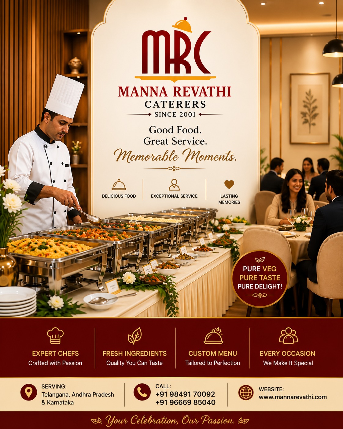 Premium Vegetarian Caterers for Marriage Functions | Manna Revathi Catering